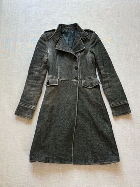 Vintage Theory alpaca wool angora military steampunk gothic tailored coat.